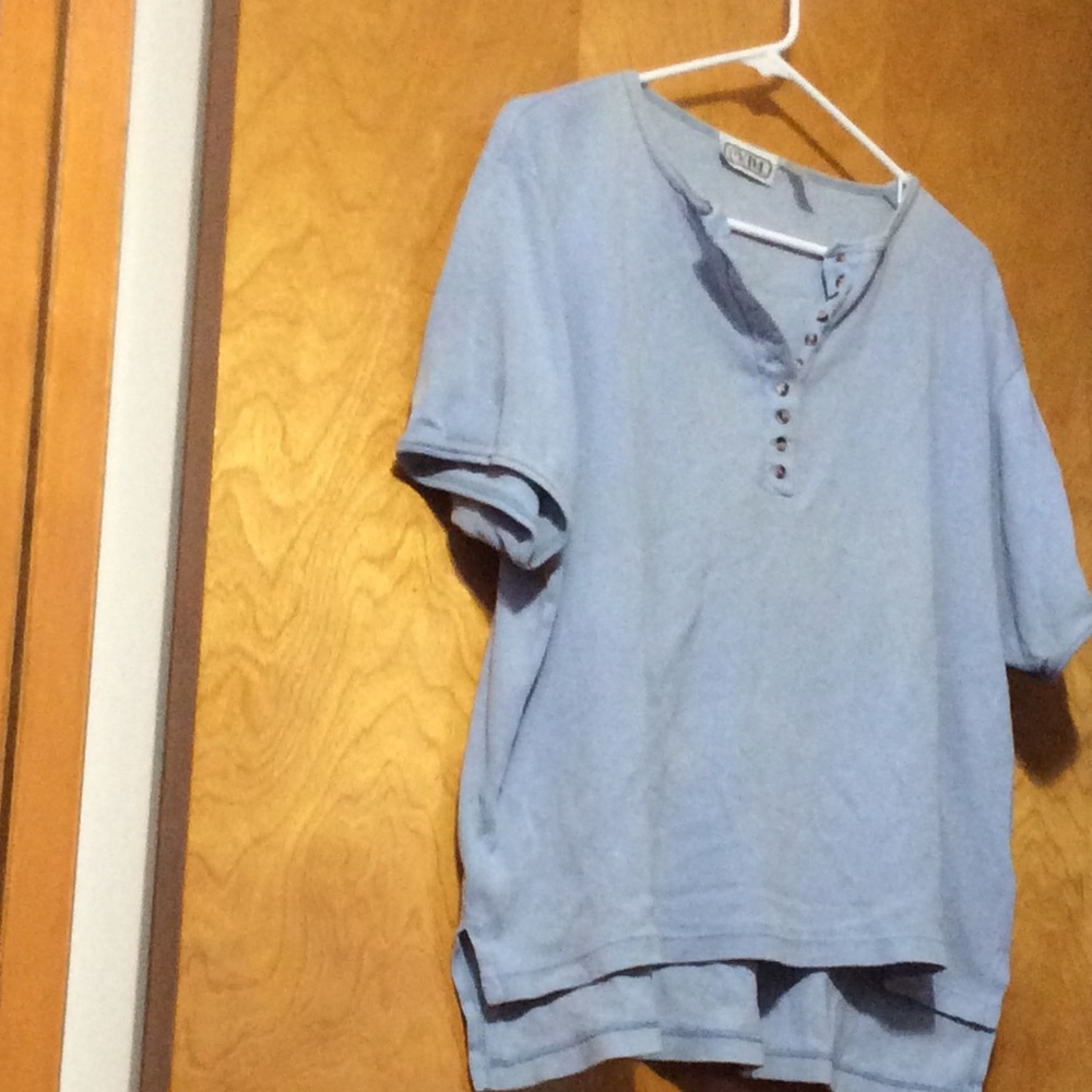 Short Sleeve Henley Sweater Top